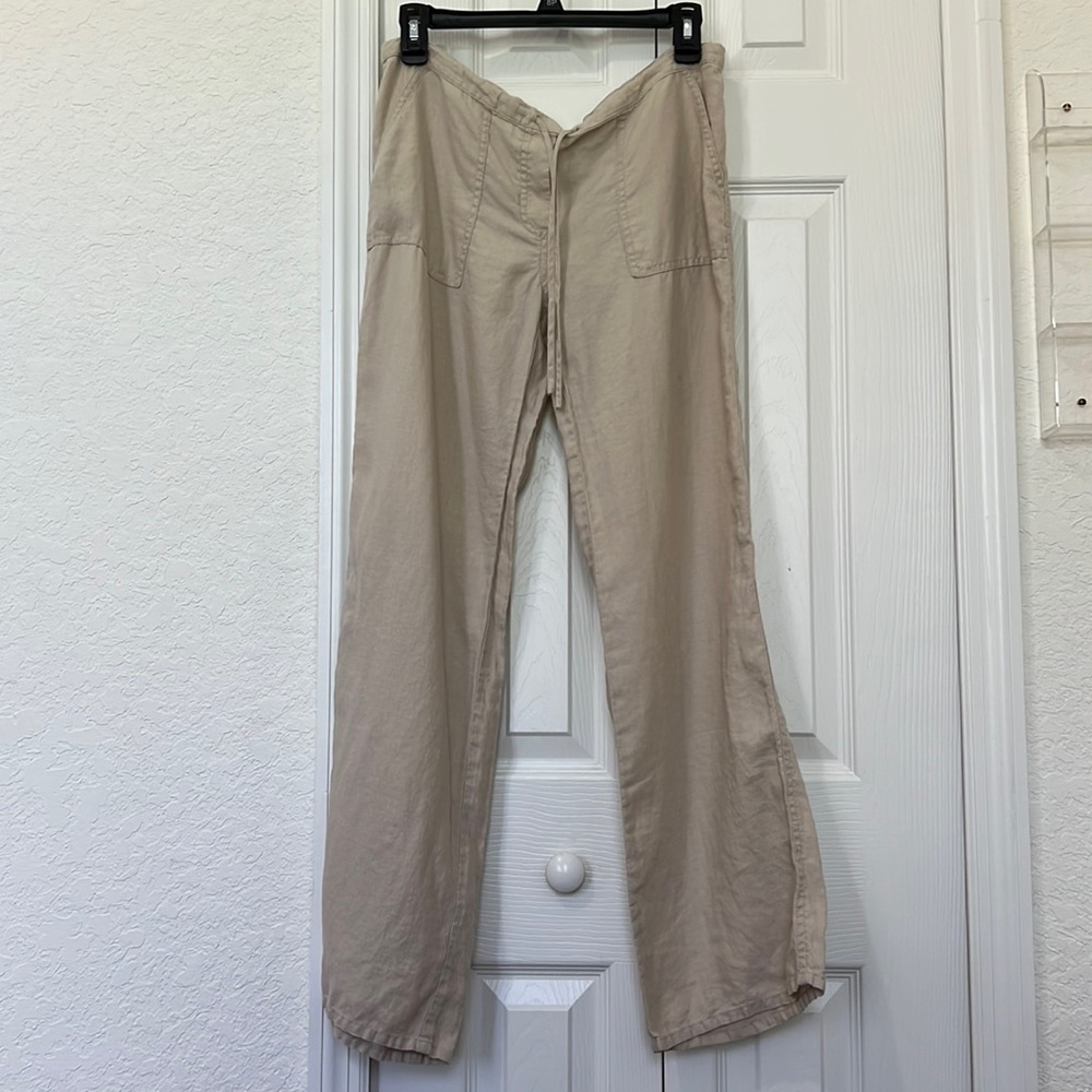 VICI Collection - Beige/Tan Wide Leg Linen Pant